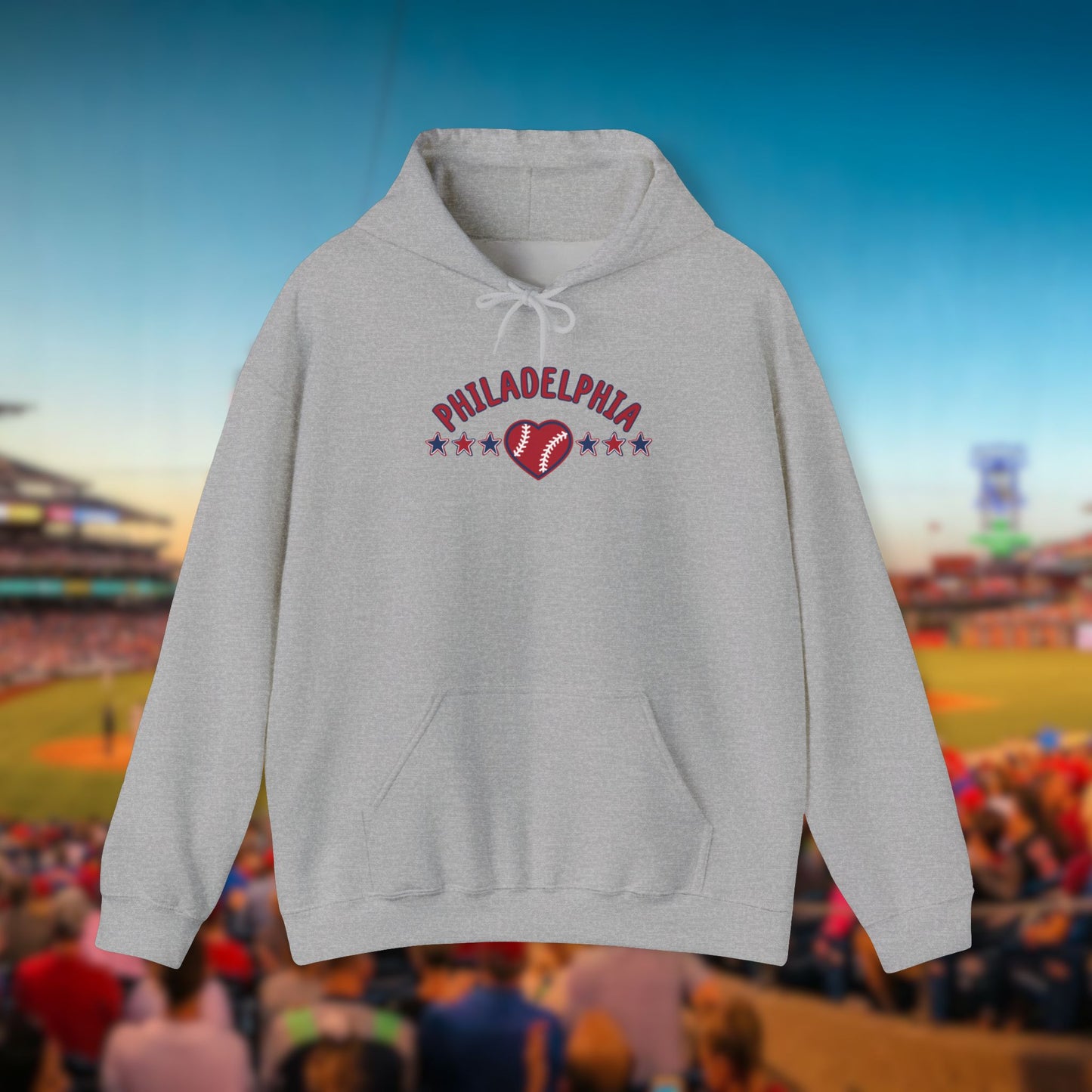 Philadelphia Loves Baseball Unisex Heavy Blend Hooded Sweatshirt