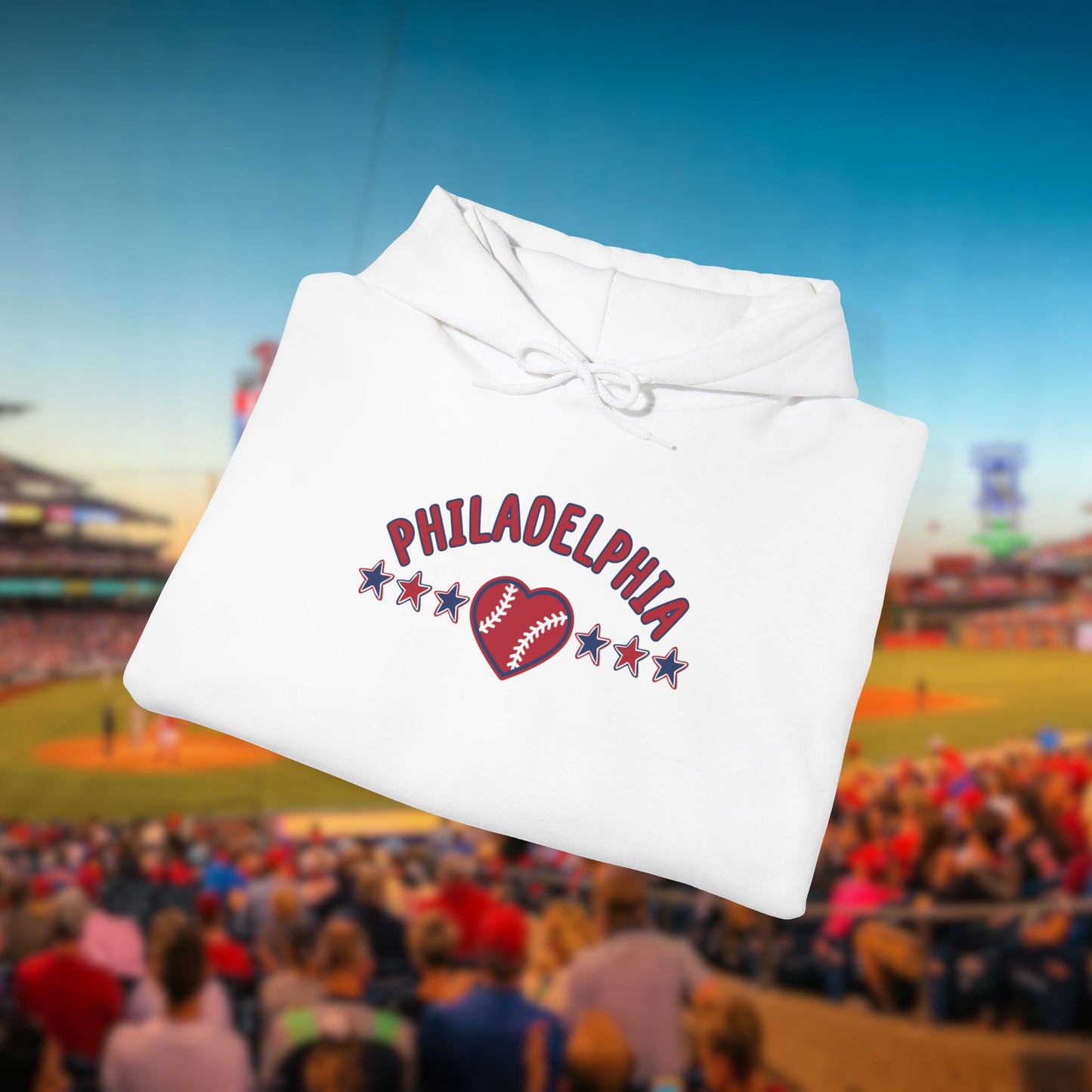 Philadelphia Loves Baseball Unisex Heavy Blend Hooded Sweatshirt