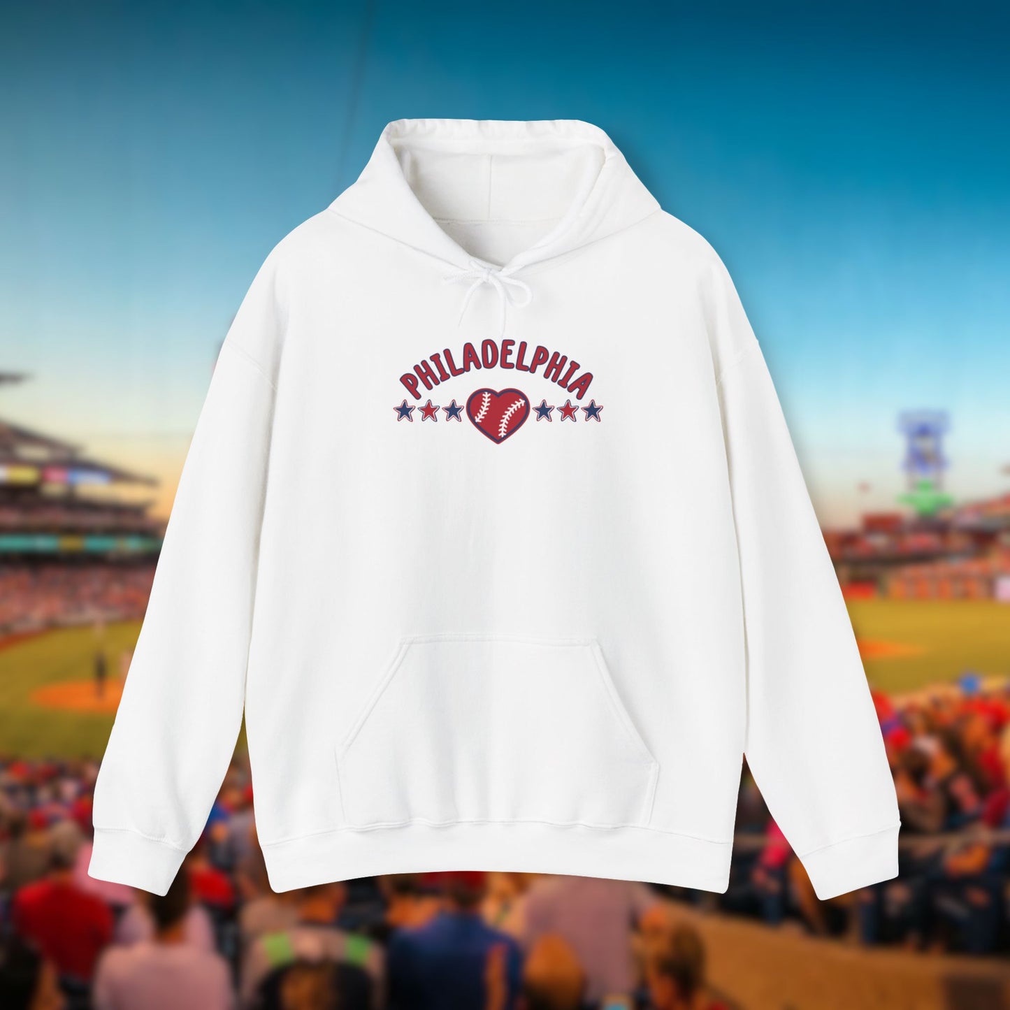 Philadelphia Loves Baseball Unisex Heavy Blend Hooded Sweatshirt
