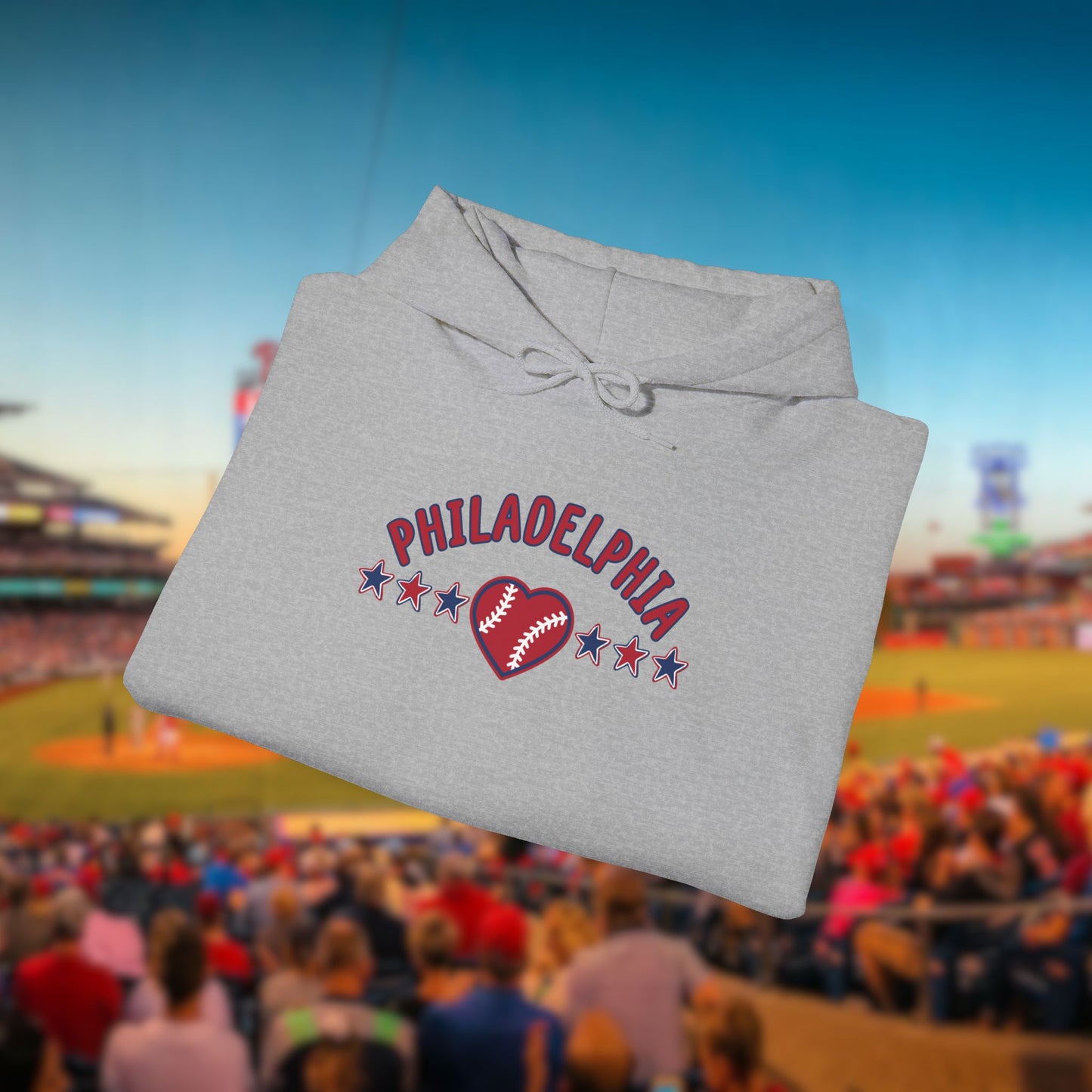 Philadelphia Loves Baseball Unisex Heavy Blend Hooded Sweatshirt