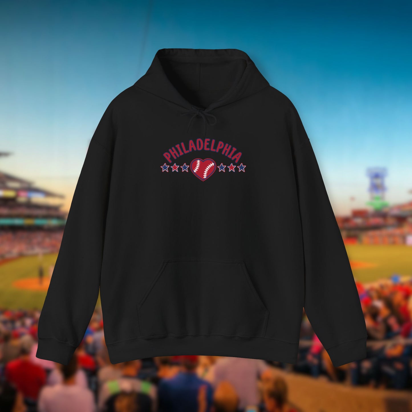Philadelphia Loves Baseball Unisex Heavy Blend Hooded Sweatshirt