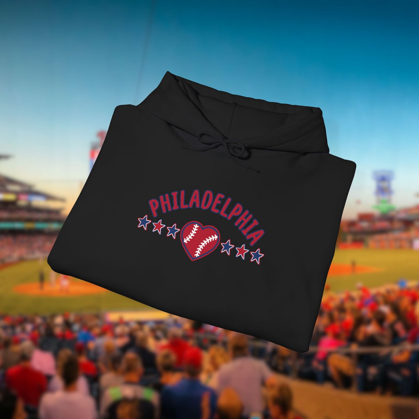 Philadelphia Loves Baseball Unisex Heavy Blend Hooded Sweatshirt