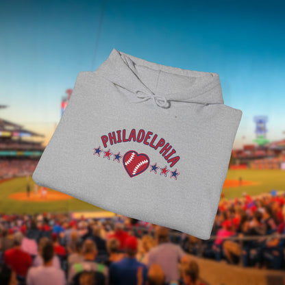 Philadelphia Loves Baseball Unisex Heavy Blend Hooded Sweatshirt